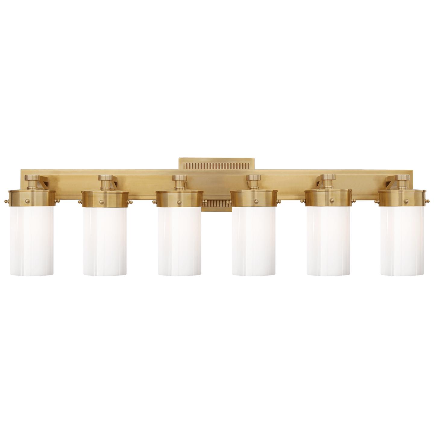 Hand-Rubbed Antique Brass White Glass