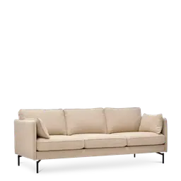 Beige Laminated woodNozag springsFoamand powder coated metal legs