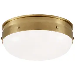 Hand-Rubbed Antique Brass White Glass