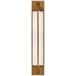 Hand-Rubbed Antique Brass White Glass
