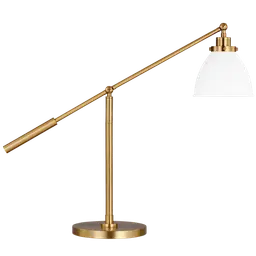 Matte White and Burnished Brass LED Bulb(s) Included