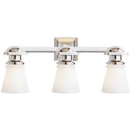 Polished Nickel White Glass