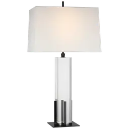 Crystal and Bronze 16" x 17" x 11" Linen Rectangle