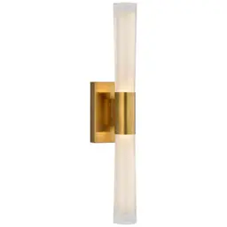 Hand-Rubbed Antique Brass White Glass