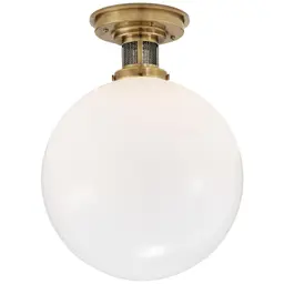 Natural Brass White Glass