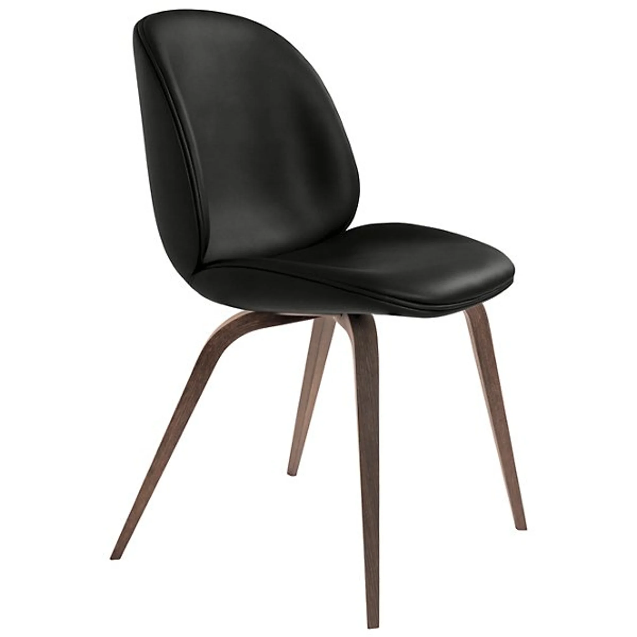 Купить Стул без подлокотника Beetle Upholstered Dining Chair Wood Base в интернет-магазине roooms.ru
