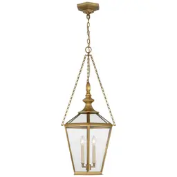 Antique-Burnished Brass Clear Glass