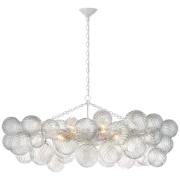 Plaster White Clear Swirled Glass