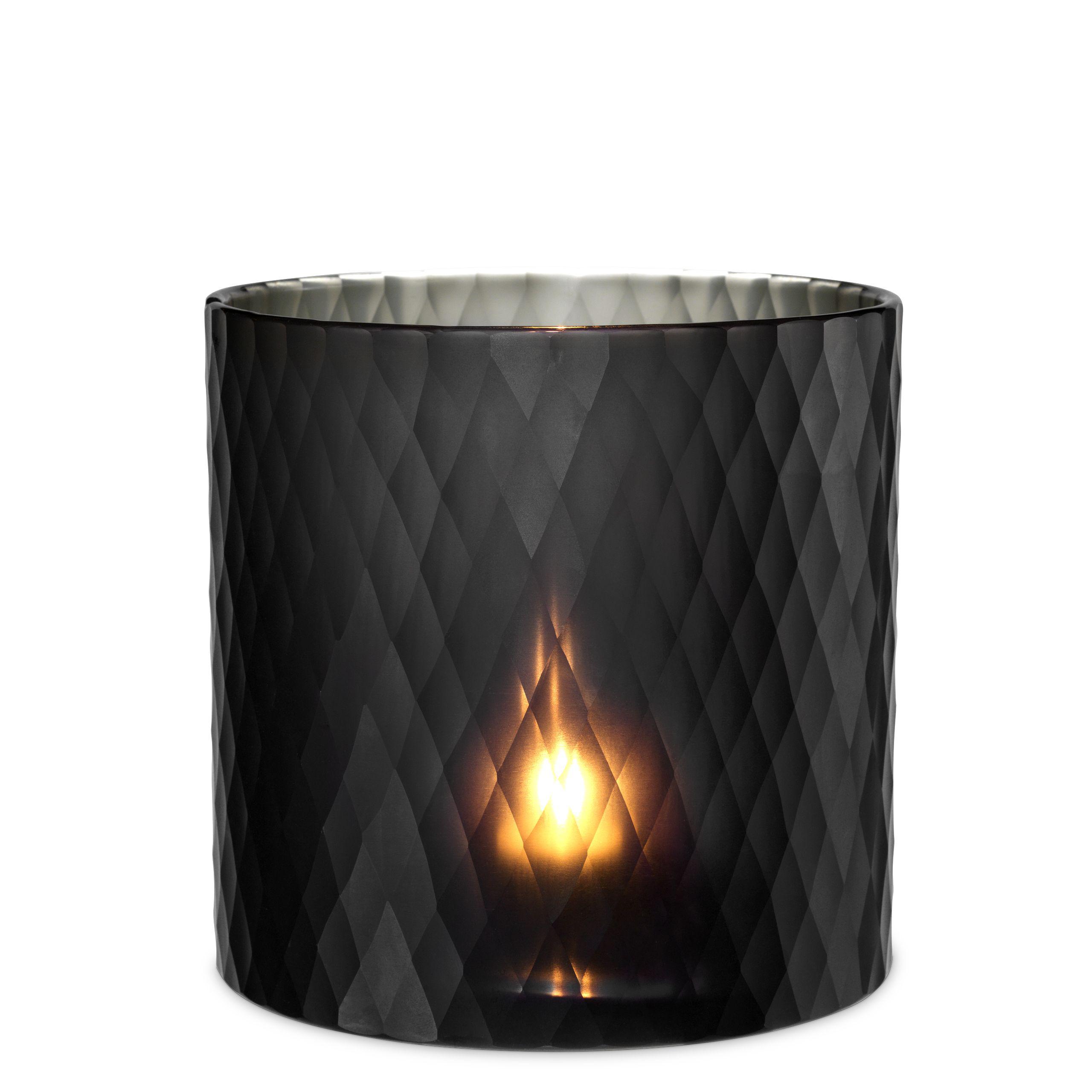hand blown black glass | diamond cut M