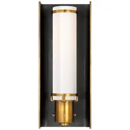 Bronze with Antique Brass 2" x 8" White Glass