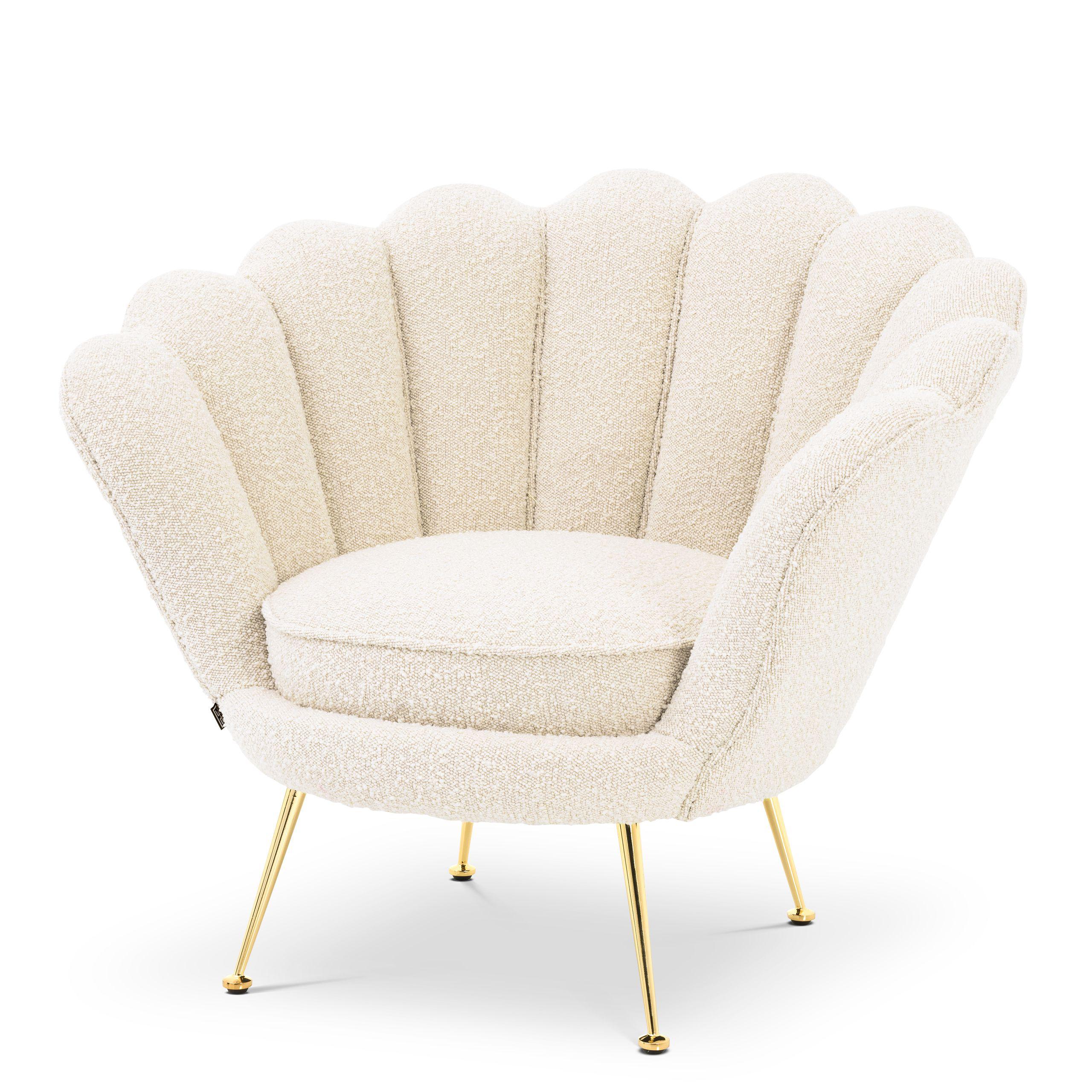 bouclé cream | brass finish legs
