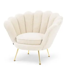 bouclé cream | brass finish legs