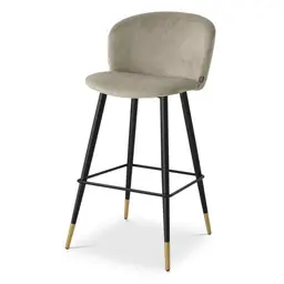 roche beige velvet | black & gold finish legs