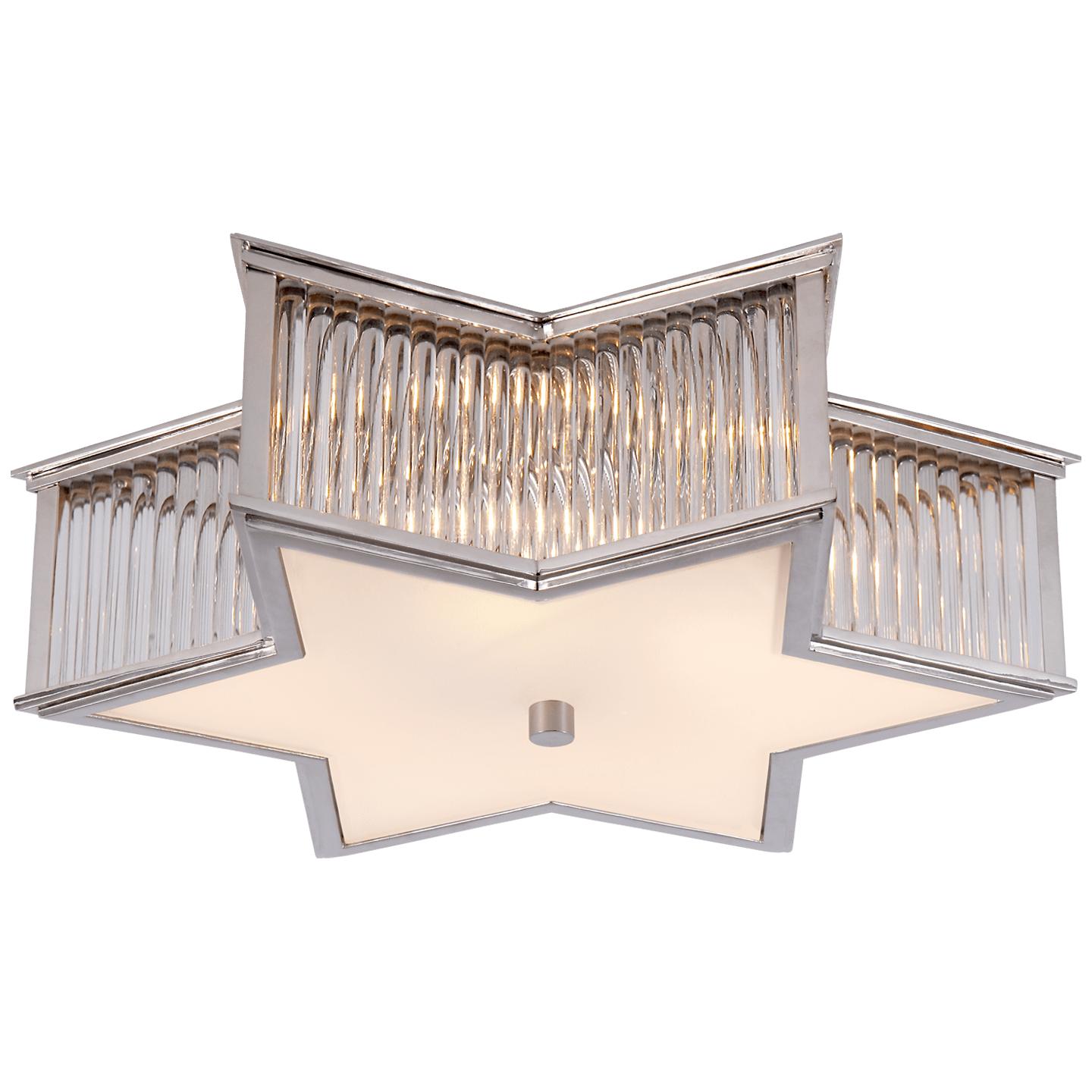 Polished Nickel with Clear Glass Frosted Glass