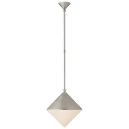 Burnished Silver Leaf White Glass