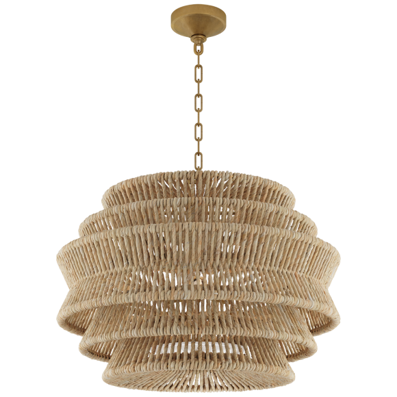 Antique-Burnished Brass and Natural Abaca