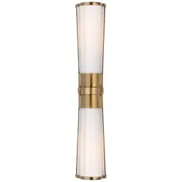 Antique-Burnished Brass White Glass