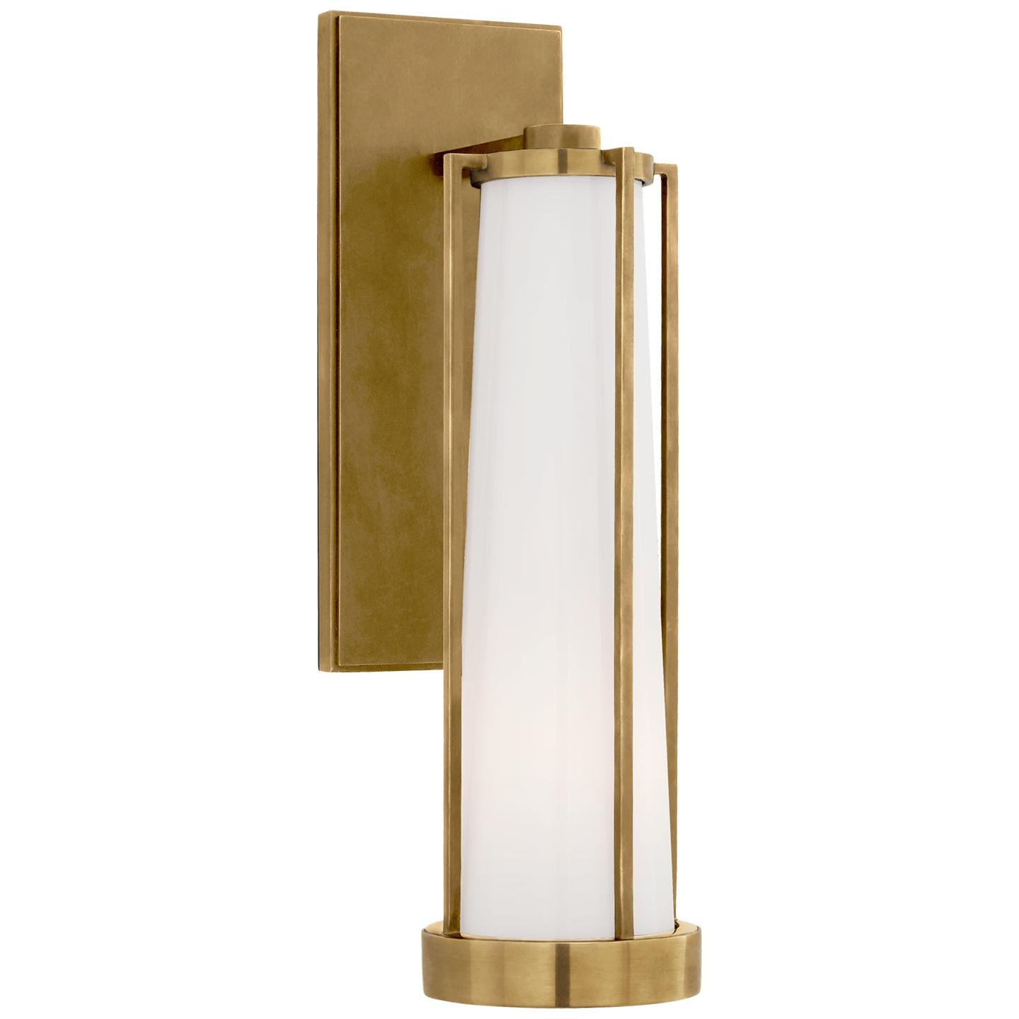 Hand-Rubbed Antique Brass White Glass