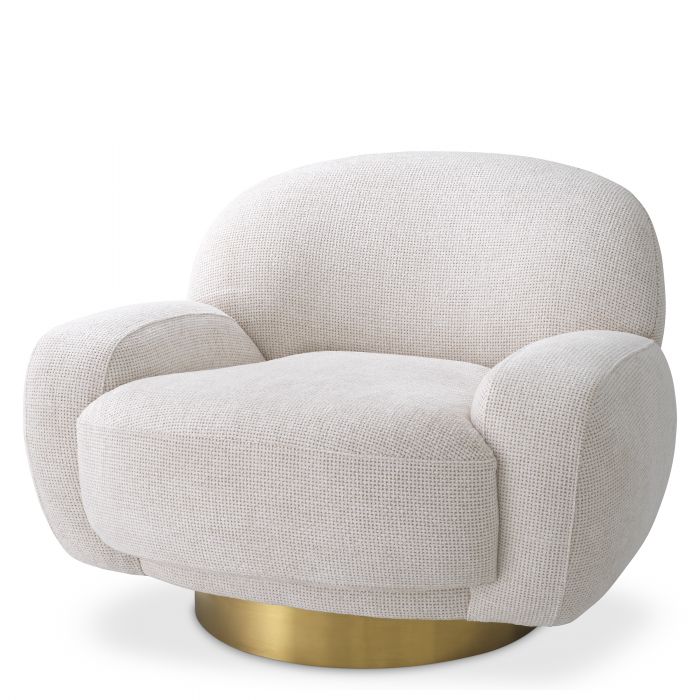 lyssa off-white | brushed brass finish swivel base