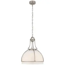 Antique Nickel White Glass