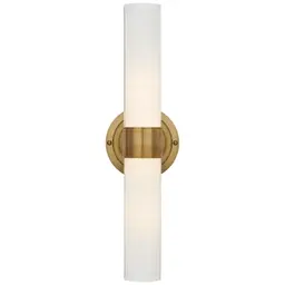Natural Brass White Glass