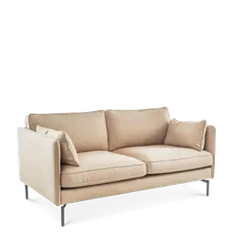 Beige Laminated woodNozag springsFoamand powder coated metal legs