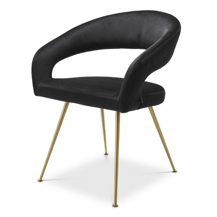 roche black velvet | brushed brass finish legs