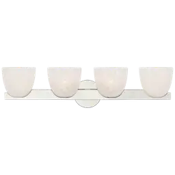 Polished Nickel White Strie Glass