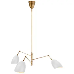 Hand-Rubbed Antique Brass and White Matte White