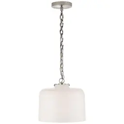 Polished Nickel White Glass