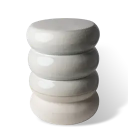 White Partly glazed stoneware