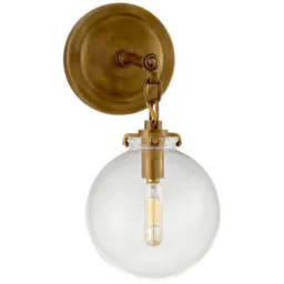 Hand-Rubbed Antique Brass Clear Glass