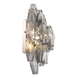 smoke glass | nickel finish