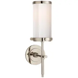 Polished Nickel White Glass