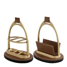 aged brass finish | tan leather