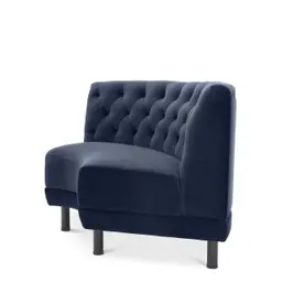 savona midnight blue velvet | black legs corner