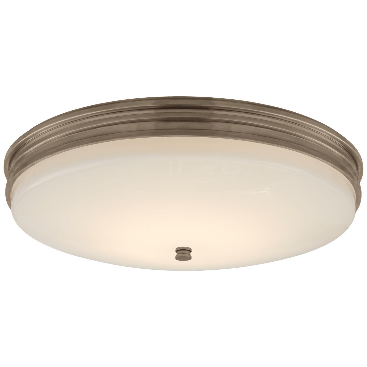 Antique Nickel White Glass