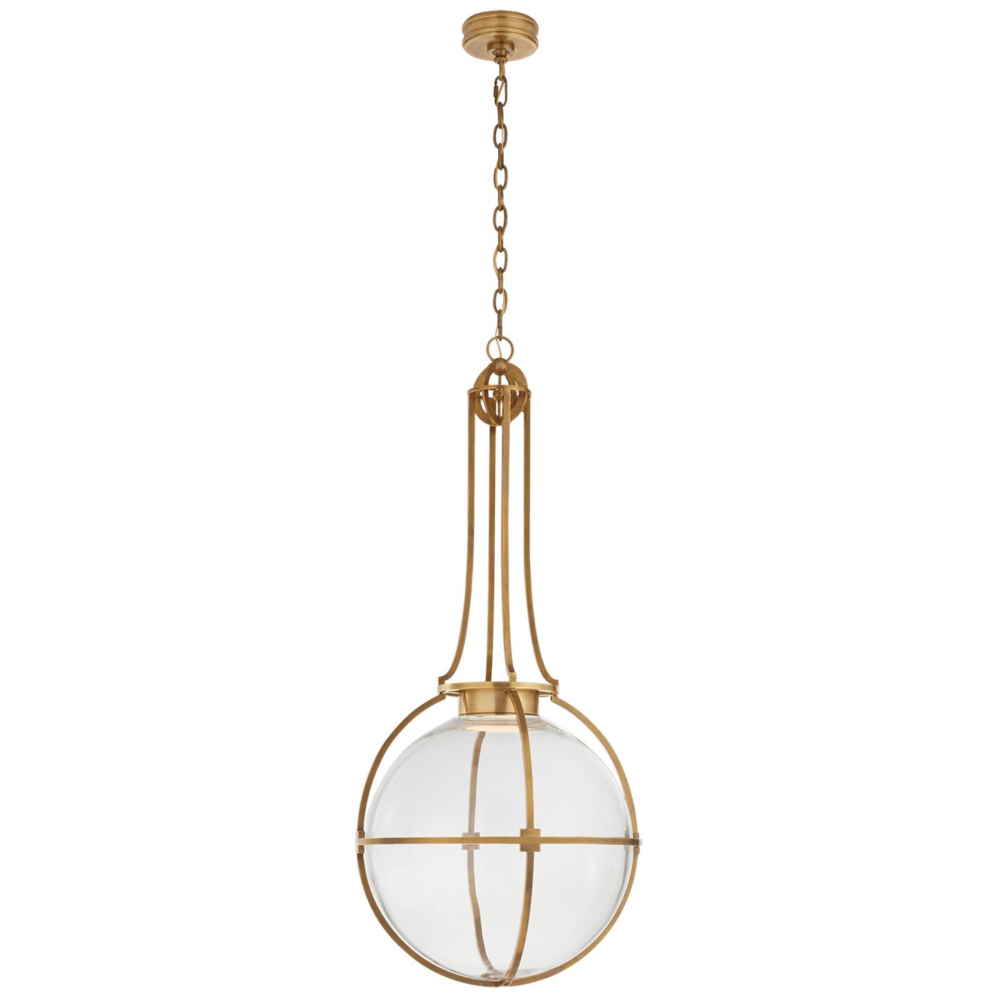 Antique-Burnished Brass Clear Glass