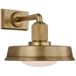 Antique-Burnished Brass White Glass