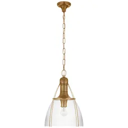Antique-Burnished Brass Clear Glass