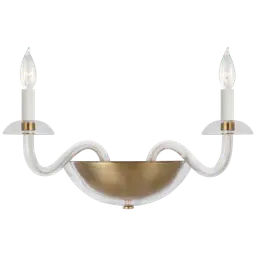 Clear Glass and Hand-Rubbed Antique Brass