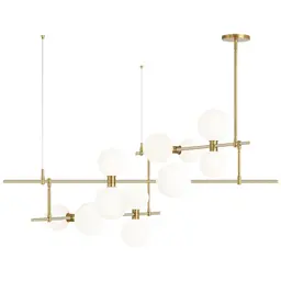 Aged Brass Glass Orbs 24v Surface Canopy