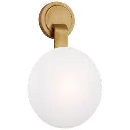 Soft Brass White Glass